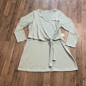 NWT Spartina 449 Deanna Wrap Dress Blue Surf Size XXL Long Sleeve